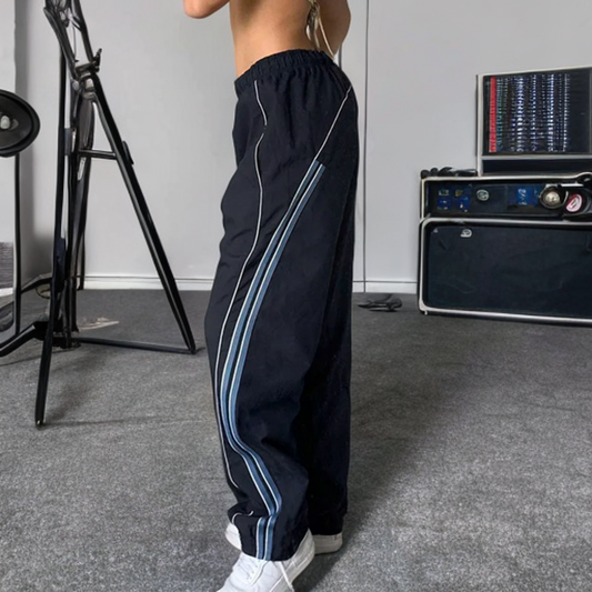 basic striped track pants