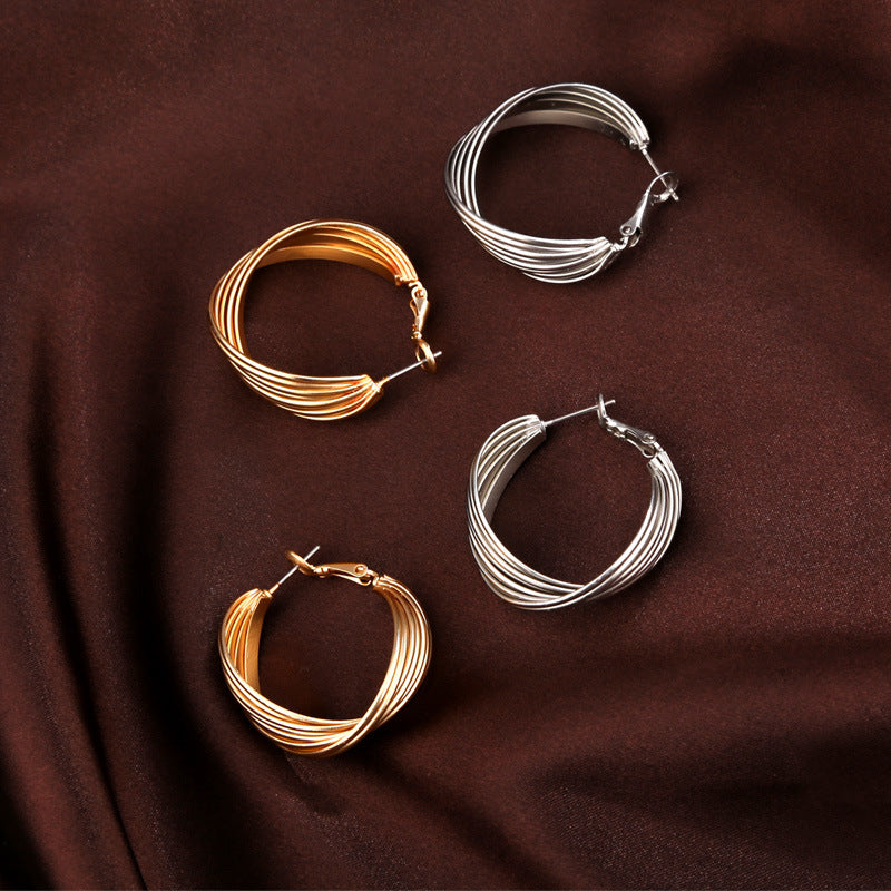 vintage geometric hoop earrings