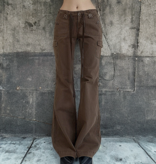 y2k low rise flare pants