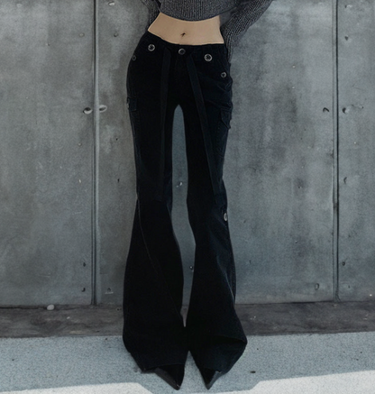 y2k low rise flare pants