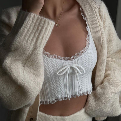 lace bow top